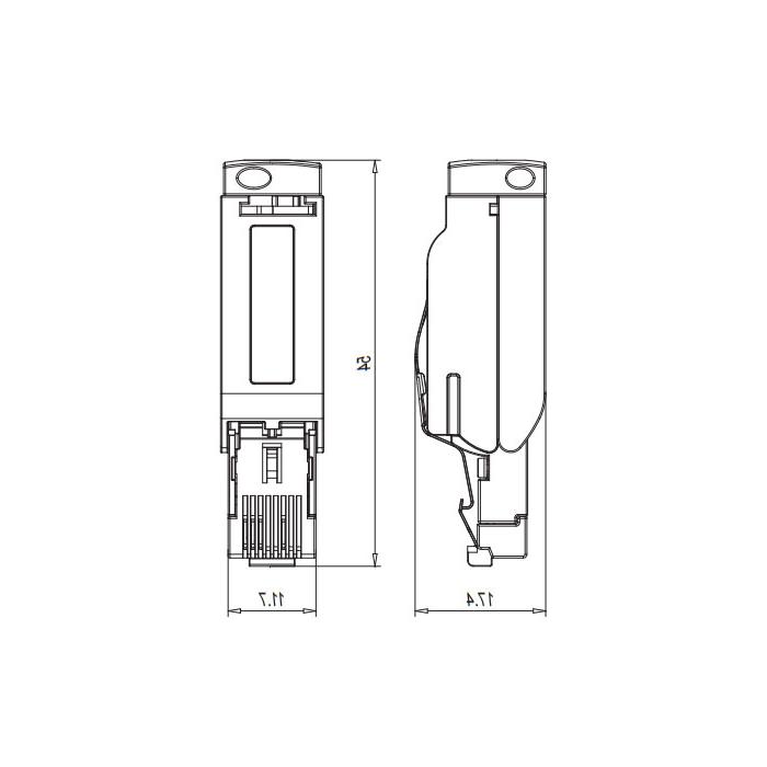  RJ45 公头直型、绝缘层刺破连接技术、Ethernet Cat.6a 10Gbps、金属屏蔽、0CF181 